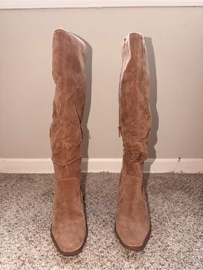 Universal Thread Taupe Suede Knee-High Slouch Boots
